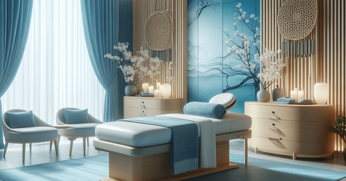 modern spa with massage room, blue theme.png